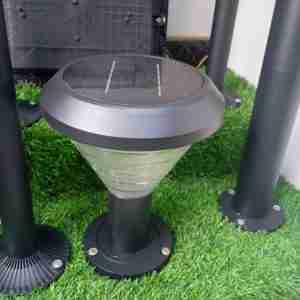 Round low heavy garden light