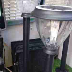 Square high solar garden light