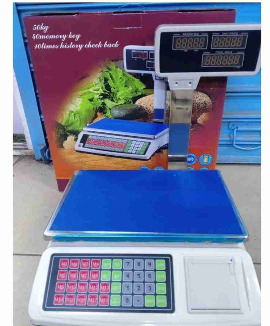 Electronic Scale 50Kg – 40 Memory Key, History Check Function (Back Display)