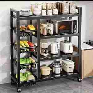 Multi-Layer Kitchen Storage Rack with Movable & Lockable Wheels